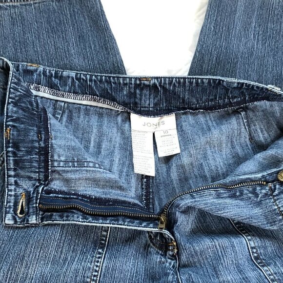 Jones Sport Capri Jeans High Rise Wide Leg Side Pockets Medium Wash Size 10 - Picture 6 of 8